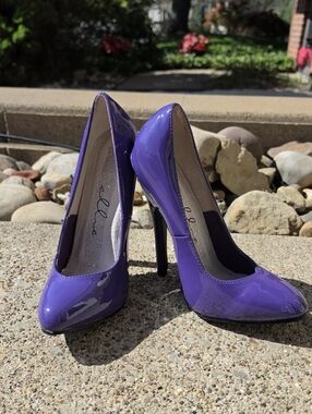 Ellie Glossy Purple Stiletto Pumps